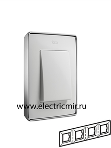 Изображение 8201640-244 Рамка на 4 поста, белый, основание хром, 82 Detail