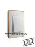 Изображение 8201620-270 Рамка на 2 поста, белый, основание дерево, 82 Detail