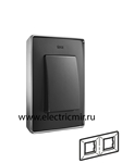 Изображение 8201620-241 Рамка на 2 поста,  графит, основание хром, 82 Detail