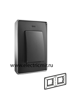 Изображение 8201620-241 Рамка на 2 поста,  графит, основание хром, 82 Detail