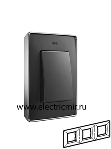 Изображение 8201630-241 Рамка на 3 поста,  графит, основание хром, 82 Detail
