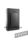 Изображение 8201640-241 Рамка на 4 поста,  графит, основание хром, 82 Detail