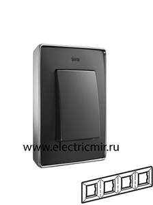 Изображение 8201640-241 Рамка на 4 поста,  графит, основание хром, 82 Detail