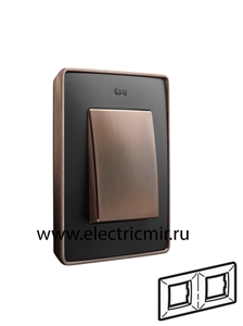 Изображение 8201620-246 Рамка на 2 поста,  графит, основание медь, 82 Detail