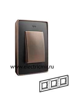 Изображение 8201630-246 Рамка на 3 поста,  графит, основание медь, 82 Detail