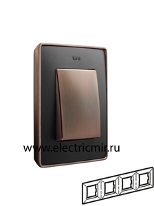 Изображение 8201640-246 Рамка на 4 поста,  графит, основание медь, 82 Detail