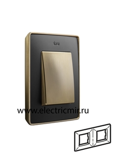 Изображение 8201620-247 Рамка на 2 поста,  графит, основание латунь, 82 Detail