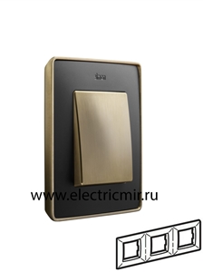 Изображение 8201630-247 Рамка на 3 поста,  графит, основание латунь, 82 Detail