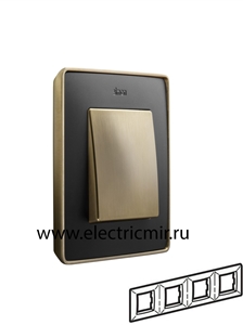 Изображение 8201640-247 Рамка на 4 поста,  графит, основание латунь, 82 Detail