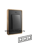 Изображение 8201630-271 Рамка на 3 поста,  графит, основание дерево, 82 Detail