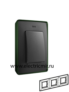 Изображение 8201630-250 Рамка на 3 поста,  зеленый - графит, 82 Detail