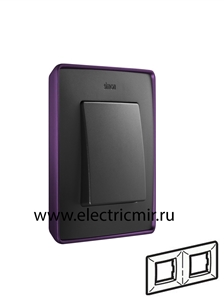 Изображение 8201620-251 Рамка на 2 поста,  фиолетовый - графит, 82 Detail