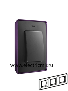 Изображение 8201630-251 Рамка на 3 поста,  фиолетовый - графит, 82 Detail