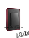 Изображение 8201630-252 Рамка на 3 поста,  красный - графит, 82 Detail