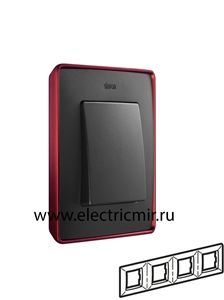 Изображение 8201640-252 Рамка на 4 поста,  красный - графит, 82 Detail