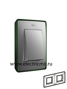Изображение 8201620-253 Рамка на 2 поста,  зеленый - алюминий металл, 82 Detail