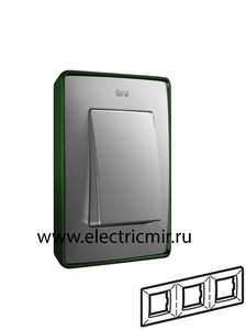 Изображение 8201630-253 Рамка на 3 поста,  зеленый - алюминий металл, 82 Detail