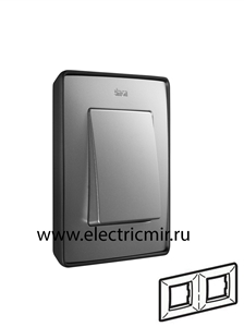 Изображение 8201620-293 Рамка на 2 поста, графит - алюминий металл, 82 Detail