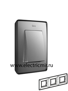Изображение 8201630-293 Рамка на 3 поста, графит - алюминий металл, 82 Detail