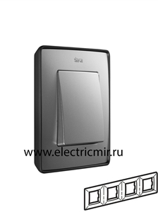 Изображение 8201640-293 Рамка на 4 поста, графит - алюминий металл, 82 Detail