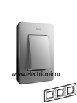 Изображение 8200630-293 Рамка на 3 поста, холодн. алюминий, черное основание, 82 Detail