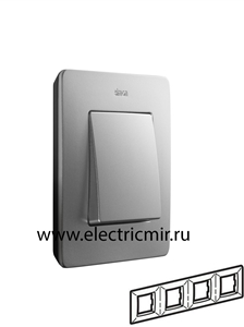 Изображение 8200640-293 Рамка на 4 поста, холодн. алюминий, черное основание, 82 Detail