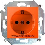 Изображение 1591432-037 Розетка 1ая с/з красная Simon