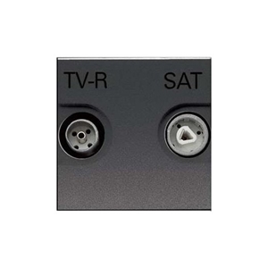 Изображение ABB NIE Zenit Антрацит Розетка TV-FM-SAT единственная, 2 мод