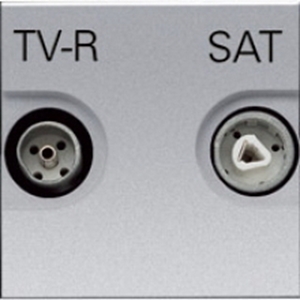 Изображение ABB NIE Zenit Серебро Розетка TV-FM-SAT единственная, 2 мод