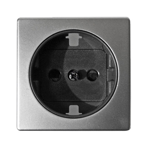 Изображение 82041-53 Накладка со шторками на розетку с/з 2P+E, широкий модуль, S82C, алюминий