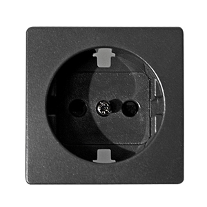 Изображение 82041-58 Накладка со шторками на розетку с/з 2P+E, широкий модуль, S82C, графит