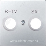 Изображение 82097-53 Накладка на телевизионную розетку R-TV+SAT, широкий модуль, S82C, алюминий