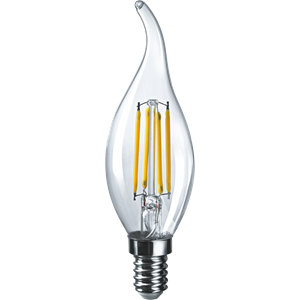 Изображение Лампа светодиодная LED 6вт Е14 теплый свеча на ветру FILAMENT (61355 NLL-F-FC35)
