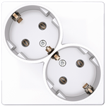 Изображение 2450459-030 Розетка 2х2К+З Schuko без штор, бел