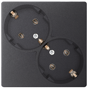 Изображение 2450459-038 Розетка 2х2К+З Schuko без штор, графит