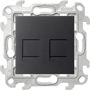 Изображение 2450593-038 Розетка 2хRJ45 кат 5е UTP, графит