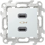 Изображение 2411096-030 Зарядное устройство розетка 2хUSB, бел