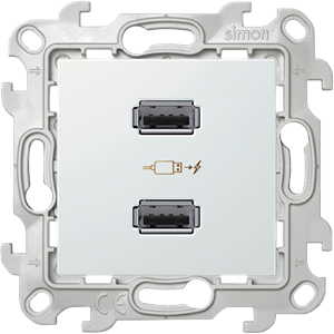 Изображение 2411096-030 Зарядное устройство розетка 2хUSB, бел