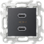 Изображение 2411096-038 Зарядное устройство розетка 2хUSB, графит