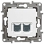 Изображение Legrand Etika Бел Розетка комп. (RJ45) двойная 6 кат. UTP