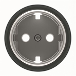 Изображение ABB SKY Moon Накладка для розетки SCHUKO с плоской поверхностью, кольцо "чёрное стекло"