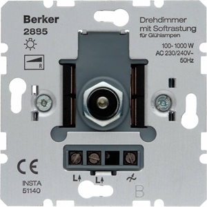 Изображение Мех-зм диммера 100-1000Вт нажимн. 230В~ 50/60 Гц с Soft-регулировкой Berker