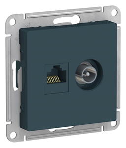 Изображение SE AtlasDesign Изумруд Розетка двойная комп+ТВ, RJ45+TV, кат.5E, механизм