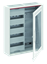 Изображение ABB Шкаф 48М навесной с медиапанелями IP30, 650x550x160 между DIN-рейками 125 мм с самозажимными клеммами N/PE и Wi-Fi дверью с вент. отверстиями CA2