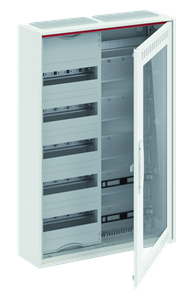 Изображение ABB Шкаф 60М навесной с медиапанелями IP30, 800x550x160 между DIN-рейками 125 мм и самозажимными клеммами N/PE и Wi-Fi дверью с вент. отверстиями CA25