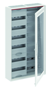 Изображение ABB Шкаф 72М навесной с медиапанелями IP30, 950x550x160 между DIN-рейками 125 мм и самозажимными клеммами N/PE и Wi-Fi дверью с вент. отверстиями CA26