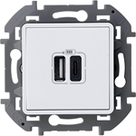 Изображение Legrand INSPIRIA Белый Зарядное устройство с двумя USB-разьемами A-C 240В/5В 3000мА